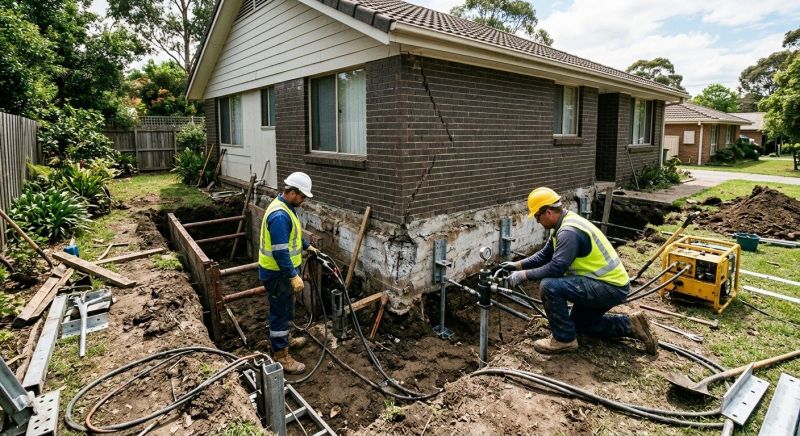 Our team working on Foundation Repair projects in Ottawa, KS