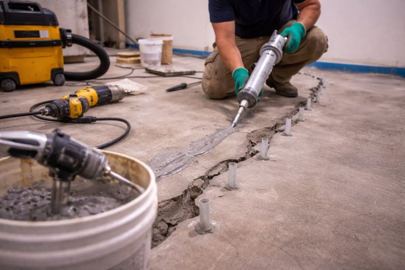 Cracked Basement Floor Repair in Ottawa, KS