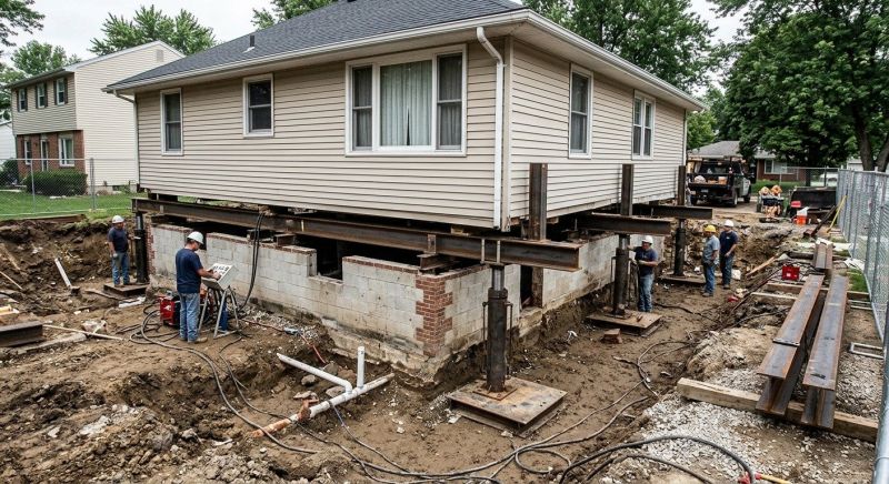 Sinking Foundation Lifting in Ottawa, KS