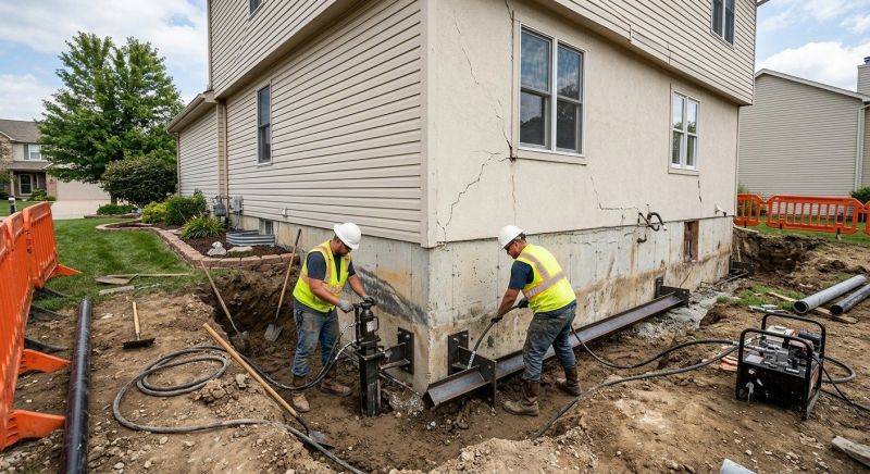 Sinking Foundation Repair in Miami County, KS